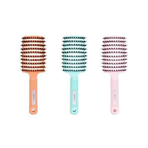 Bifull Total Paddle Hair Brush Set with an orange, green and pink brush